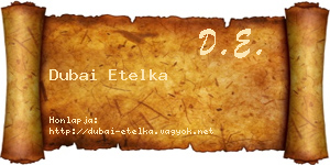 Dubai Etelka névjegykártya